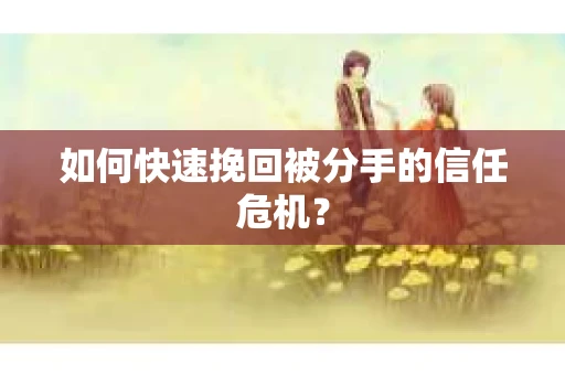 如何快速挽回被分手的信任危机？