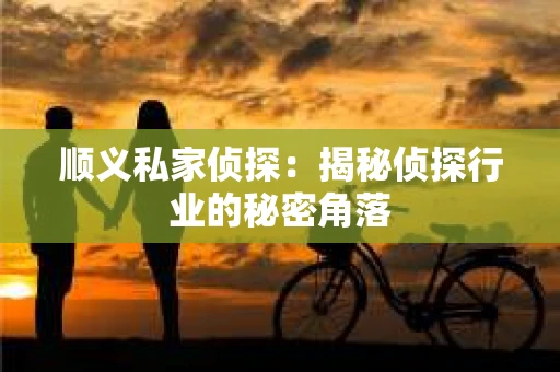 顺义私家侦探：揭秘侦探行业的秘密角落