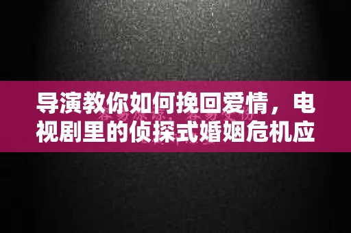 导演教你如何挽回爱情，电视剧里的侦探式婚姻危机应对法